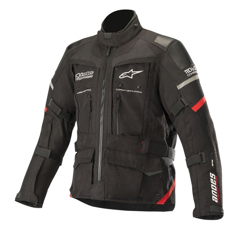 Alpinestars Andes Pro Drystar Tech Air ADV Jacket BLACK RED SHIPS FREE - Picture 2 of 2